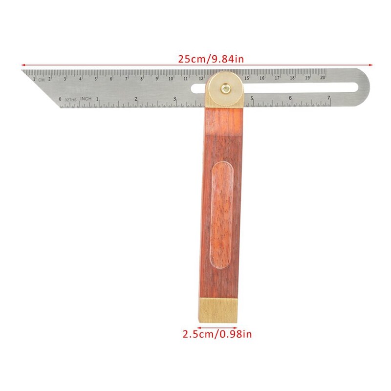 9-Inch Sliding T-Bevel with Hardwood Handle T-Bevel Square Multi Angle Adjustable Gauge Ruler Measurement Tool