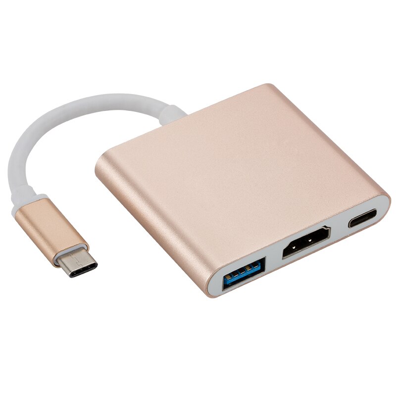 Usb C Hdmi-Compatibel Converter Adapter Type C Naar Hd/Usb 3.0/Type-C Aluminium Voor macbook Pro Samsung S9 Huawei Mate20