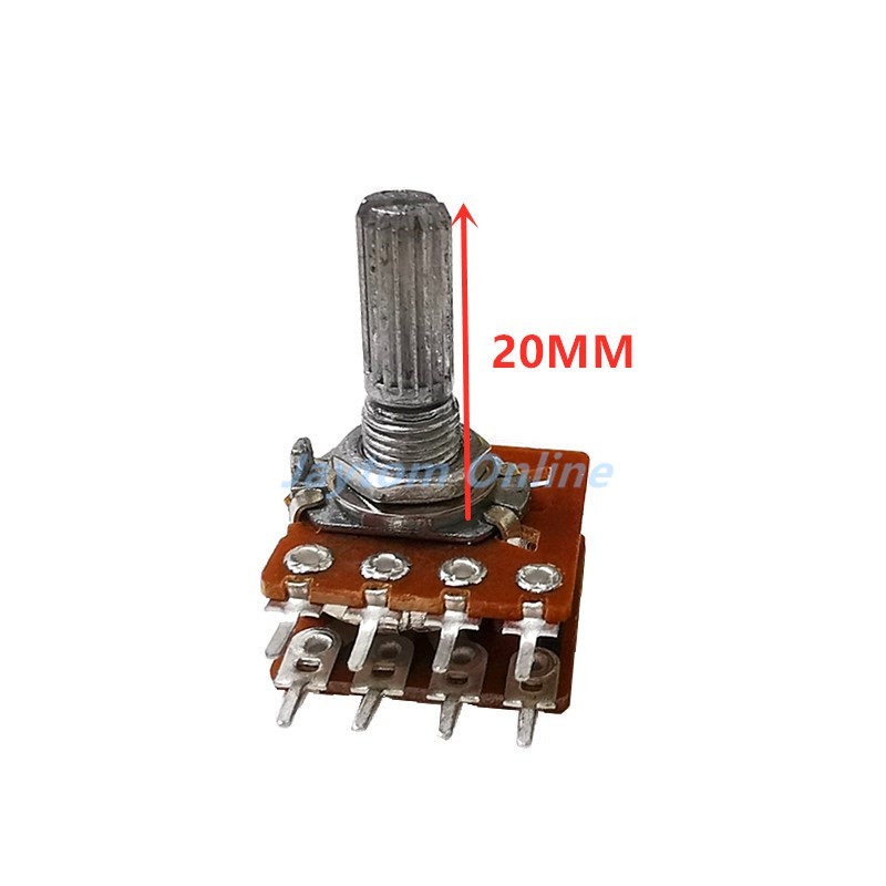 1pc-poliges Audio--lautstärkepotentiometer mit -148 schaltern, 8- Stifte mit mittelabgriff ,  b50k b100k 20mm 25mm pflaumenachse: Schwarz