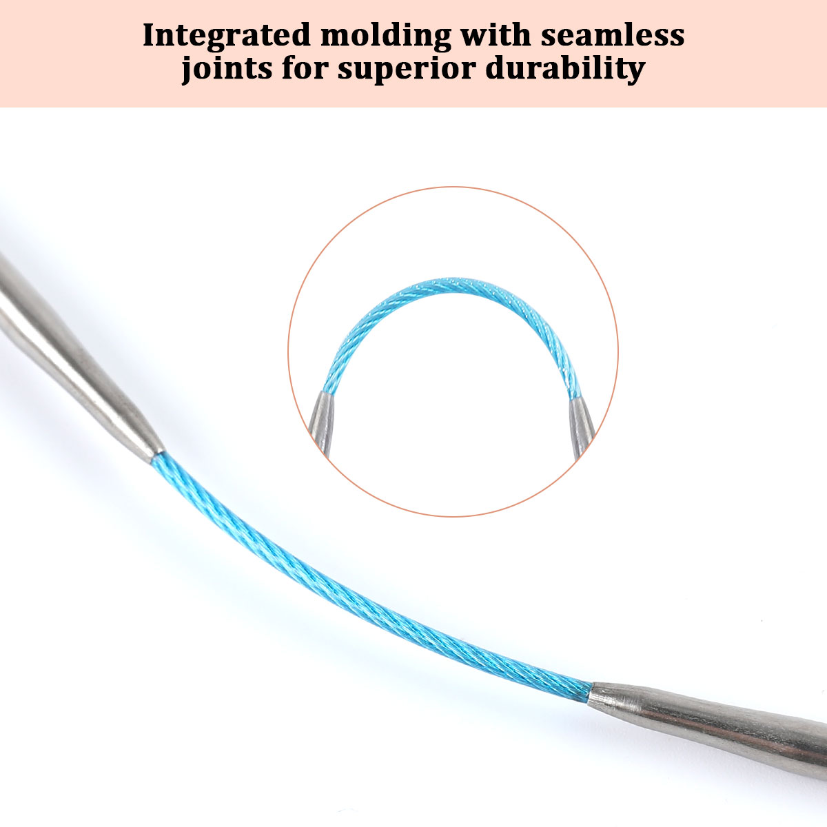 Agujas circulares cortas de 23cm, herramientas de tejer a mano huecas de acero inoxidable para manualidades de lana DIY