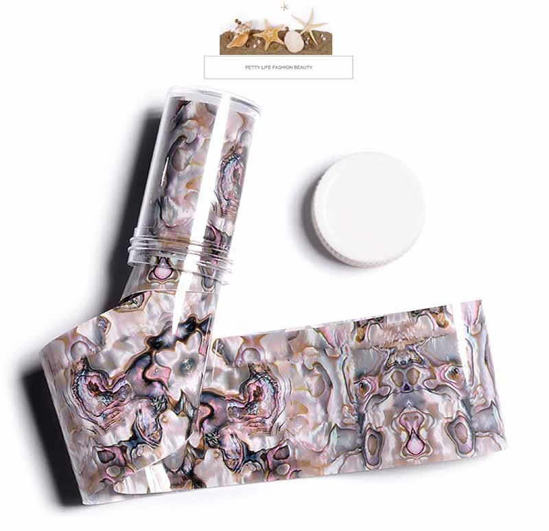 Nagelkunst ster schelp sterrenhemel sticker schelp 3d nagelsticker onregelmatige schelp decal sterrenhemel warmteoverdracht sticker 4*100: Default Title