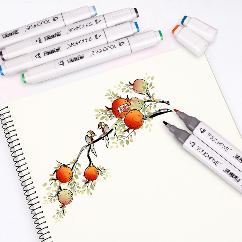Touchfive Marker setzt Für Zeichnung Buchen Malerei Skizze Marker Manga Liner Dual Kopf Alkohol Basierend Marker Farben Stift