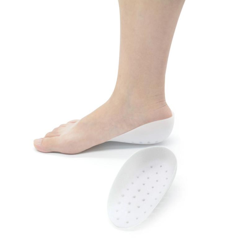 Semelles intérieures de chaussures en Silicone, 1 paire, rehausseur, chaussures de sport, courbées, coussin, unisexe, 2-4cm: WHITE