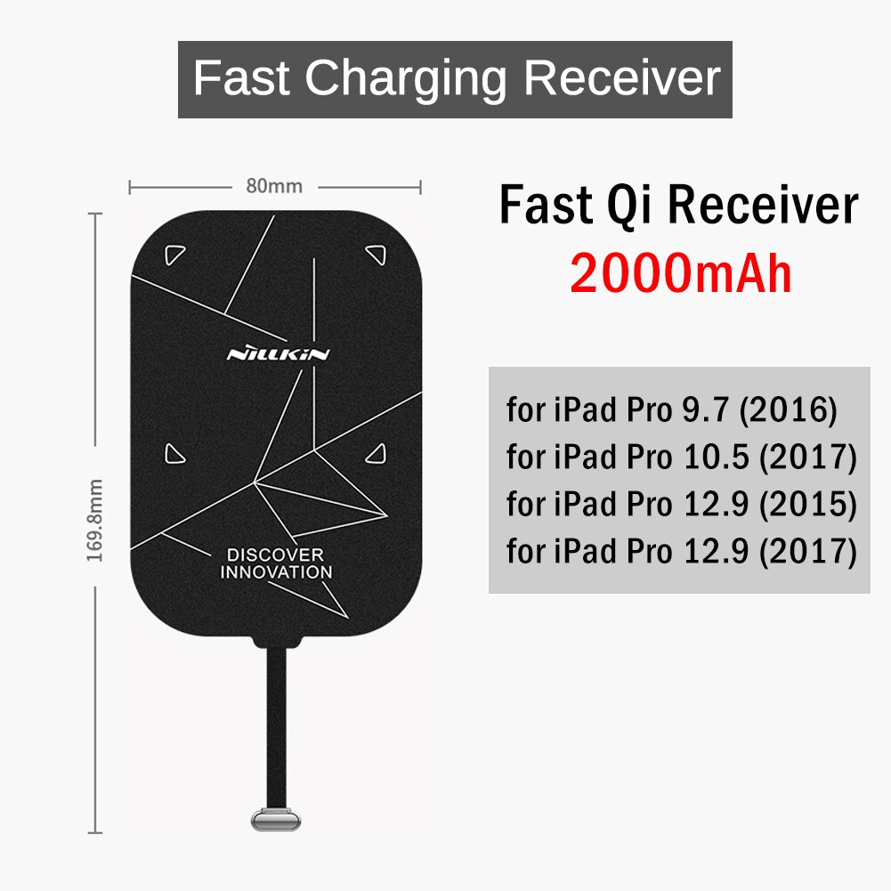 Nillkin Fast Wireless Charging Stand for iPad Pro 9.7 10.5 12.9 Tablet Qi Wireless Charger+10W Charging Receiver
