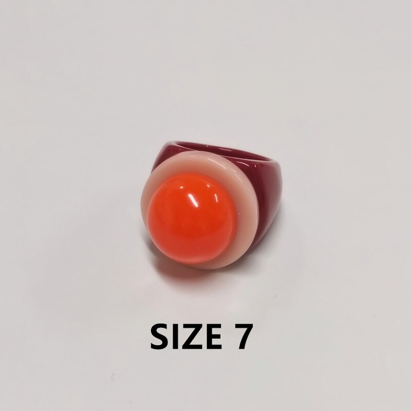 Kontrastreiche, farbenfrohe, geometrische, runde acrylringe, niedliche keroa-schmuckstücke für frauen und mädchen, reiseschmuck von huanzhi: F