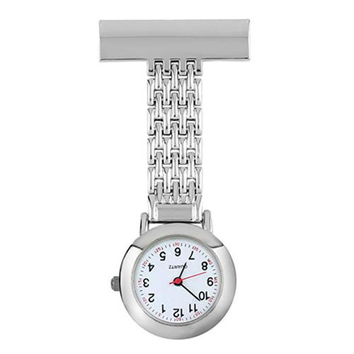 Rustfrit stål arabisk tal quartz fob ur broche læge hængende quartz sygeplejerske ur sygeplejerske lommer ure