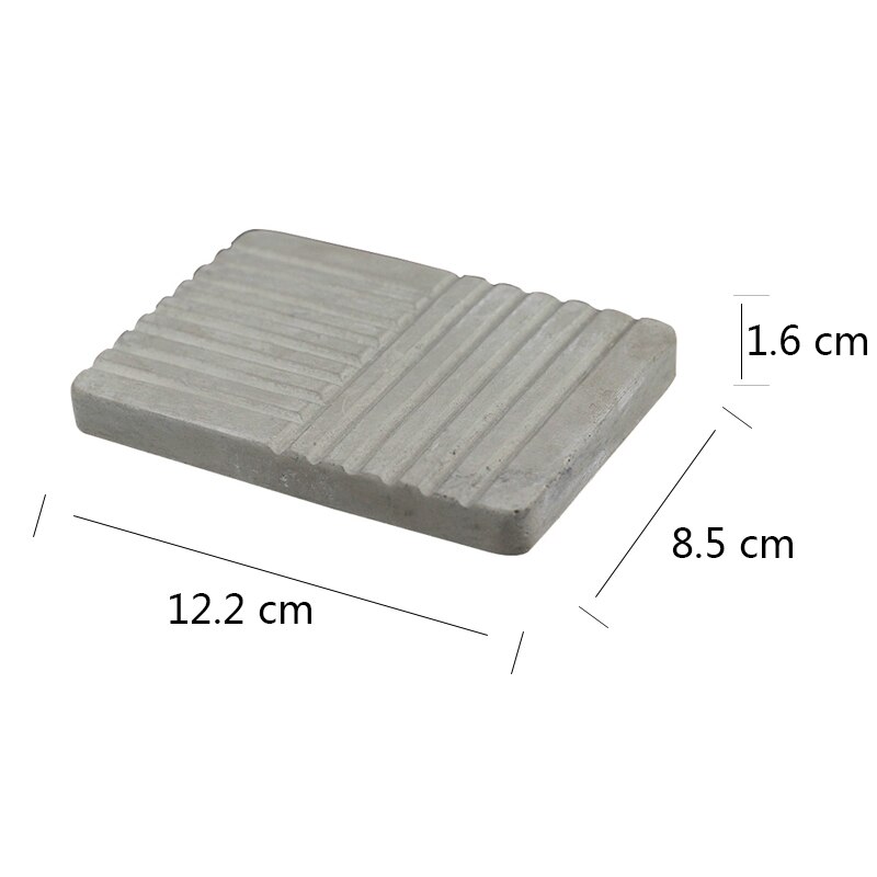 Molde de hormigón de silicona para jabonera Rectangular con molde de cemento hecho a mano de rayas adornos originales Nórdico