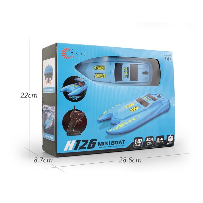 2,4G RC Boat H126 Mini Boat Water Sensing 10 km/h 20 minutos tiempo de acción control remoto Speedboat barco barcos juguetes para niños