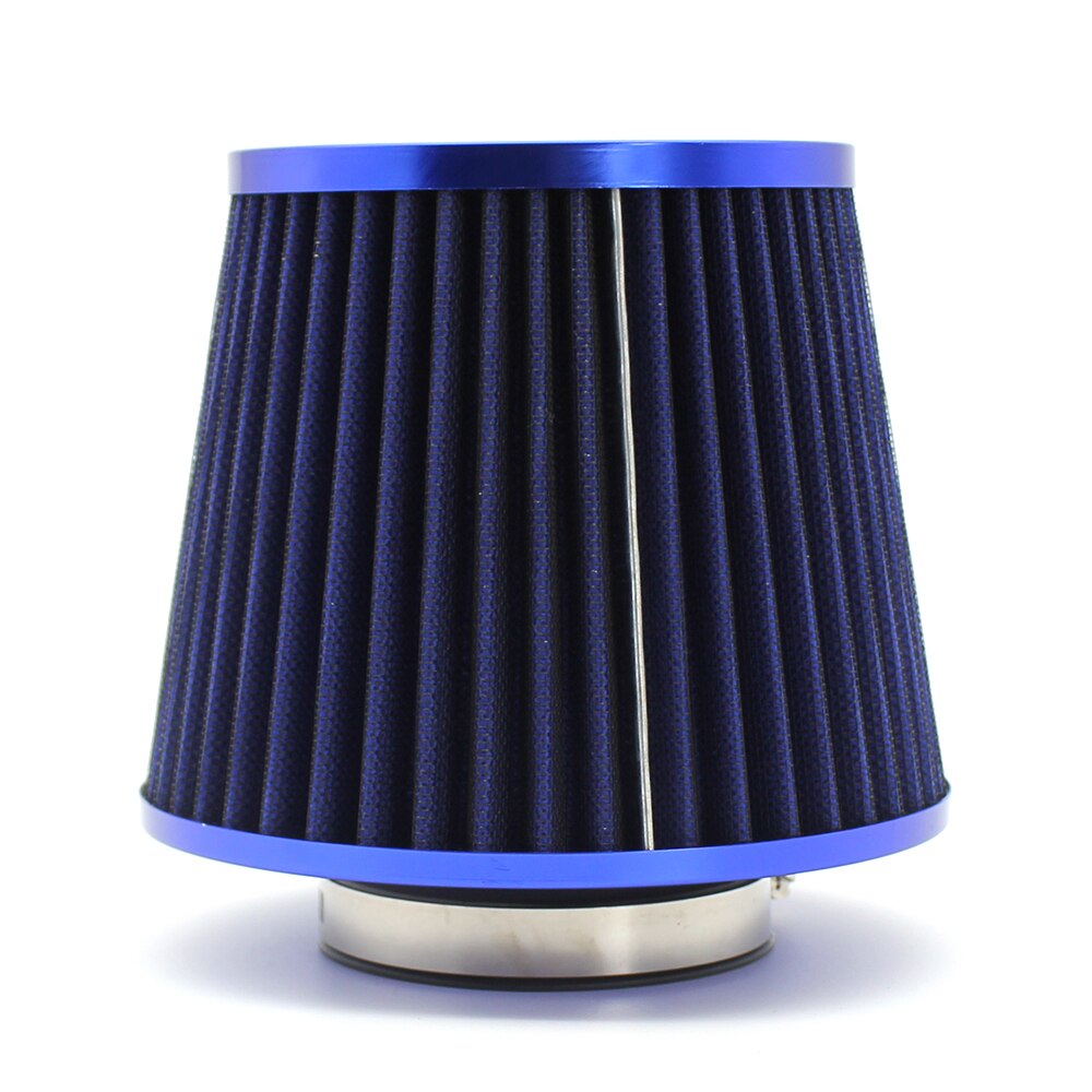 Universal 3&quot; 76mm Inlet Narrow Air Intake Cleaner Cone Replacement High Power Mesh Dry Air Filter Auto Inner Accessories: Blue