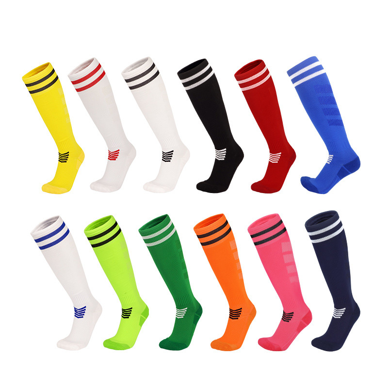 Calcetines de fútbol profesionales para niños y adultos, medias largas de entrenamiento hasta la rodilla, transpirables, de nailon