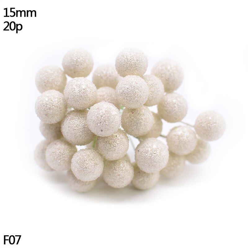 Artificial Flower Mini Stamen White Glass Berries Stamen For Wedding Party Home Decoration DIY Wreath Handmade Craft Accessories: F07