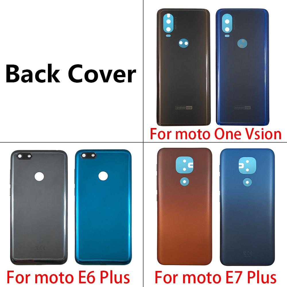 Battery Back Cover Rear Battery Housing with Glue For Motorola Moto G5 G6 E6 Play E7 Plus G8 Power Lite One Vision X4