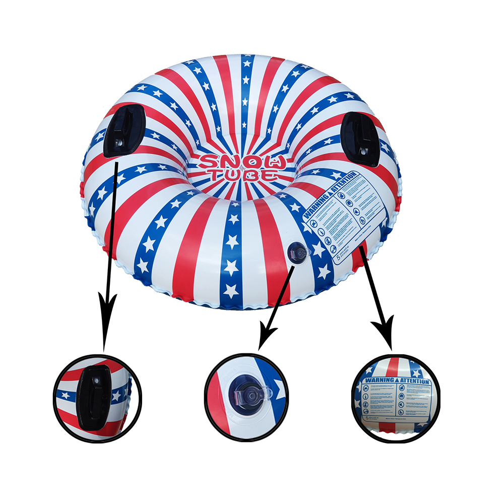 Winter Aufblasbare Schwebte Skifahren Ring Tragen Beständig Schnee Rohr Mit Griff Pvc Schnee Schlitten Reifen Kind Ski draussen Sport Liefert