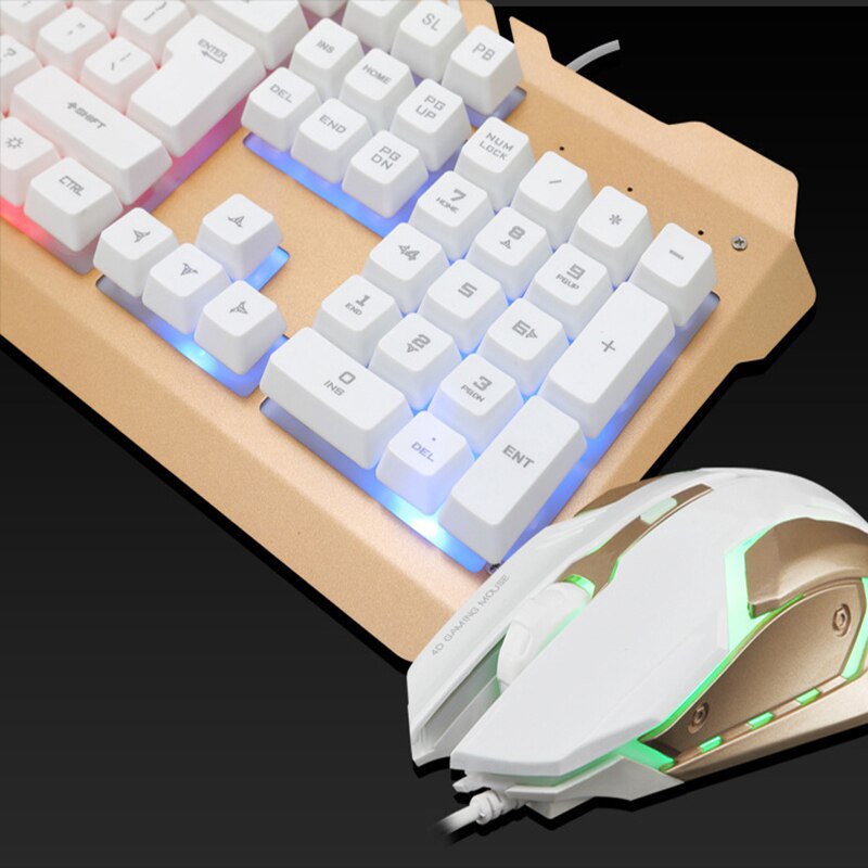Gaming keyboard Mouse Combos LED Backlit USB Wired Mechanical Keyboard Mouse Set with Phone Holder for PC Computer Gamer
