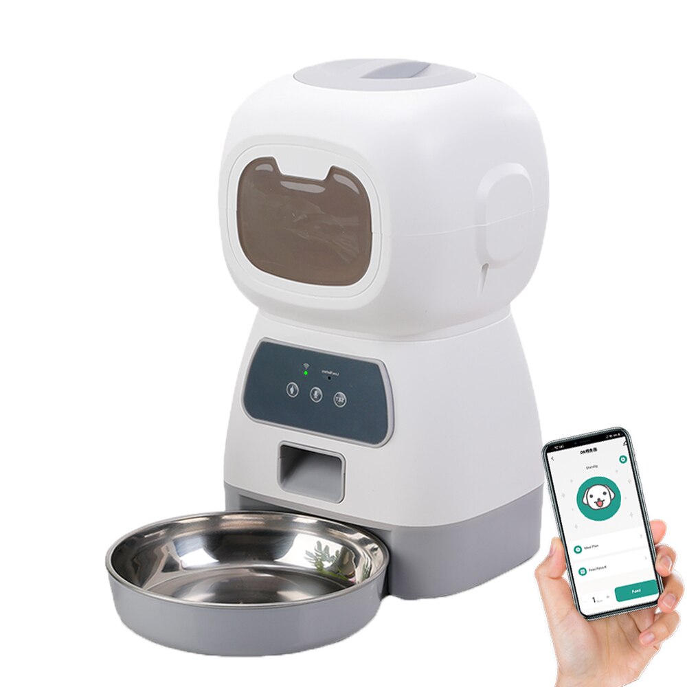 3,5 l automatische Ebene fütterung Wifi App Clever zeitgesteuert Dosierung Zubringer Katze Hundefutter Spender 2l Auto Getränke brunnen Wasser Zubringer Katzen schale: Gelb