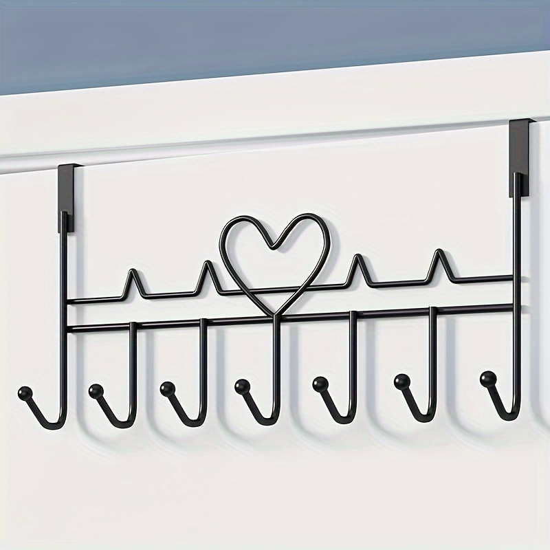 Porta em forma de coração atrás do gancho de armazenamento de parede pendurado cabide gancho punch-livre cabide quarto organizador acessórios de armazenamento