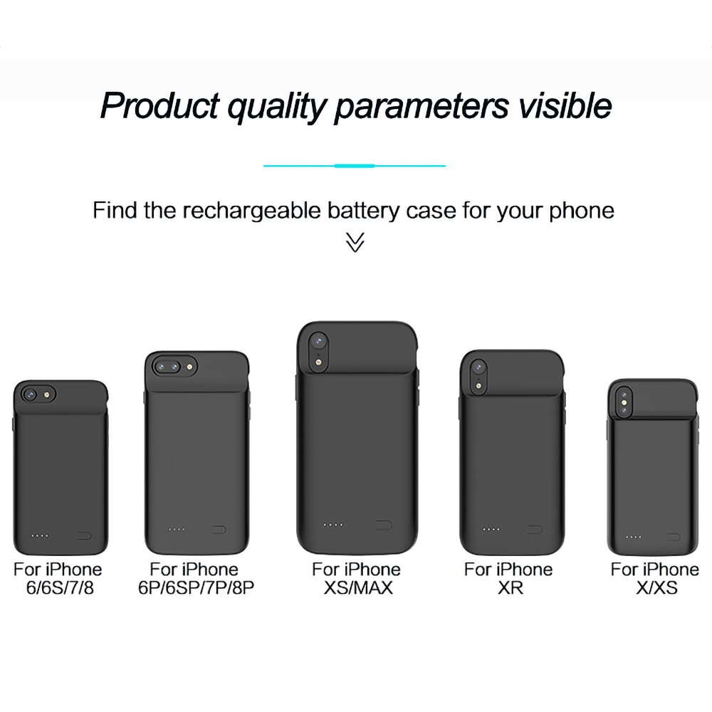 Battery Charger Case For iPhone 6 6S 7 8 Plus X XS XR XS MAX Portable Charging Case Universal External Battery Case For iPhone