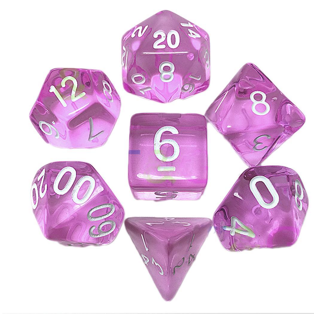 7pcs/Set Digital Game Dice Polyhedral D4-D20 Acrylic Dice Party Game 6 color Funny toy
