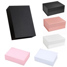 Shoe Box Clothing Black High-end Wedding Anniversary Party Box Custom Empty Box Clamshell Folding Box Packaging Box