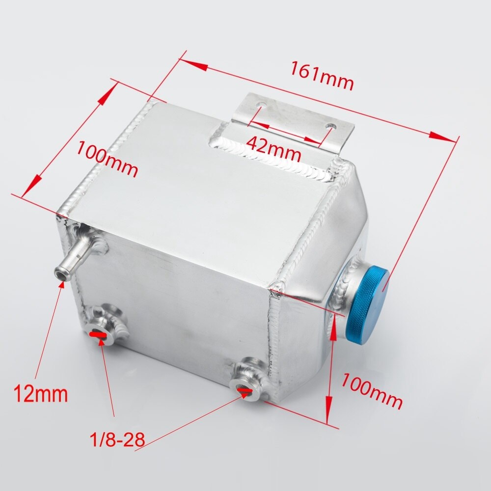 EPMAN Aluminum Universal Oil Catch Surge Tank Oil Separator Oil Reservoir Fuel Surge Tank 1L EPYXFST015