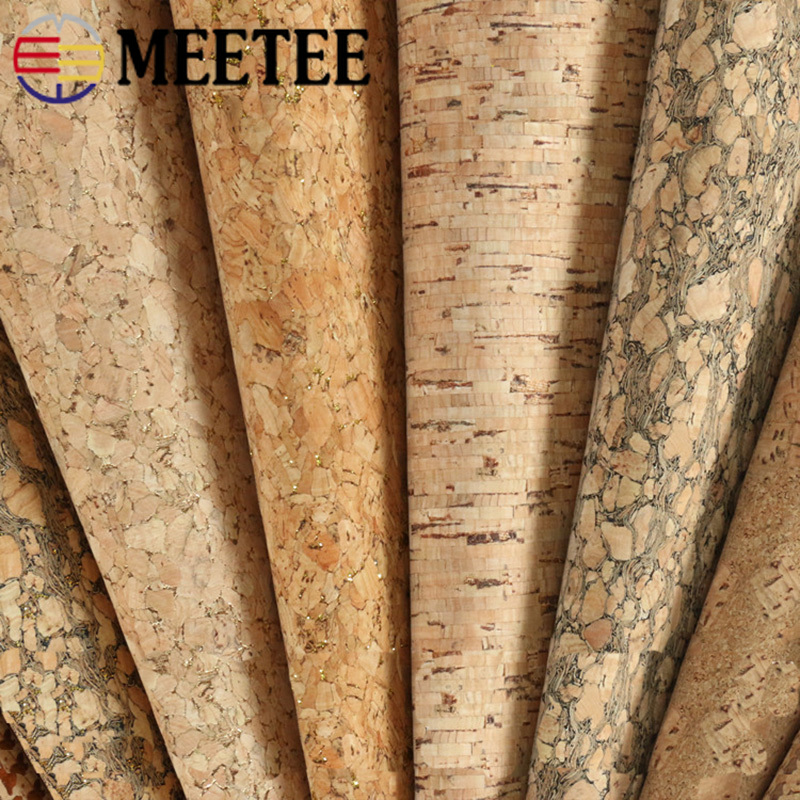 Meetee 90X137cm sacs de bricolage en tissu cuir liège naturel | 0.5mm d'épaisseur, chaussures, bagage artisanal fait à la main, matériel de décoration en Grain de bois, fourniture