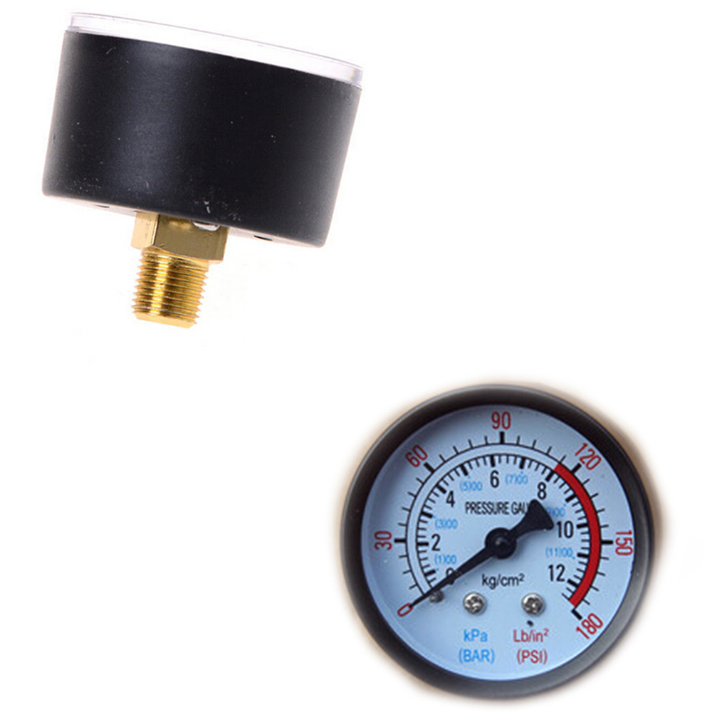 1Pc 42*40Mm Air Compressor Pneumatische Hydraulische Vloeistof Manometer 0-12Bar / 0-180PSI