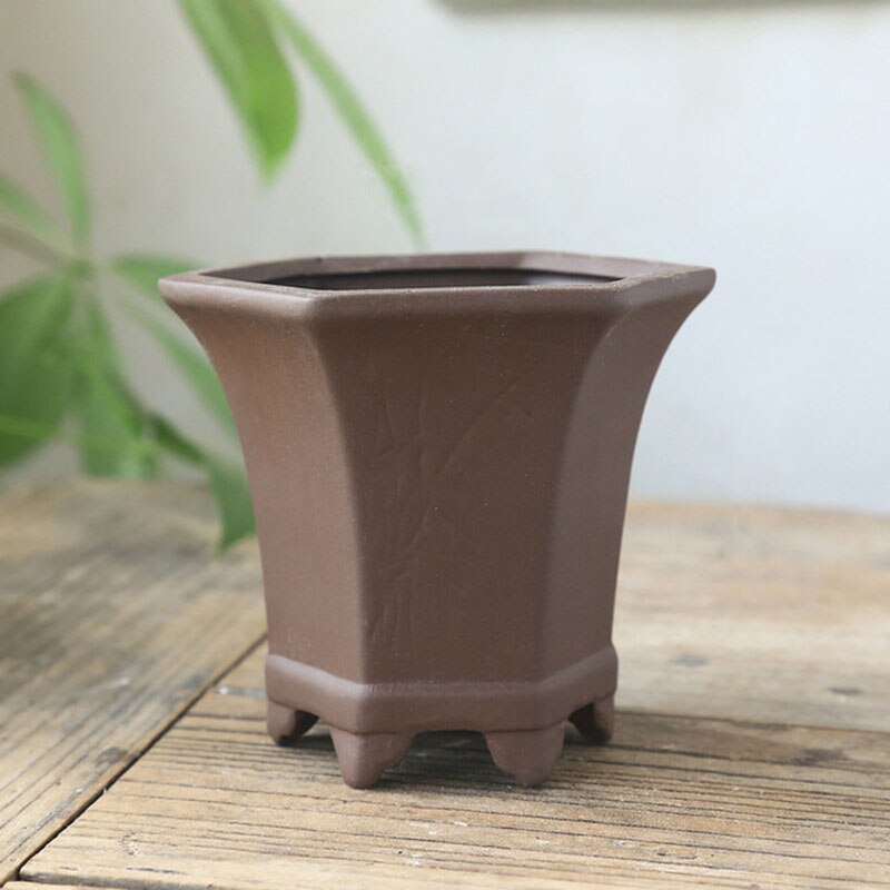 Maceta de cerámica negra para quemar plantas, crisantemo suculento, decoración de jarrón transpirable, ciruela, bambú de Orquídea: 9.2x9cm