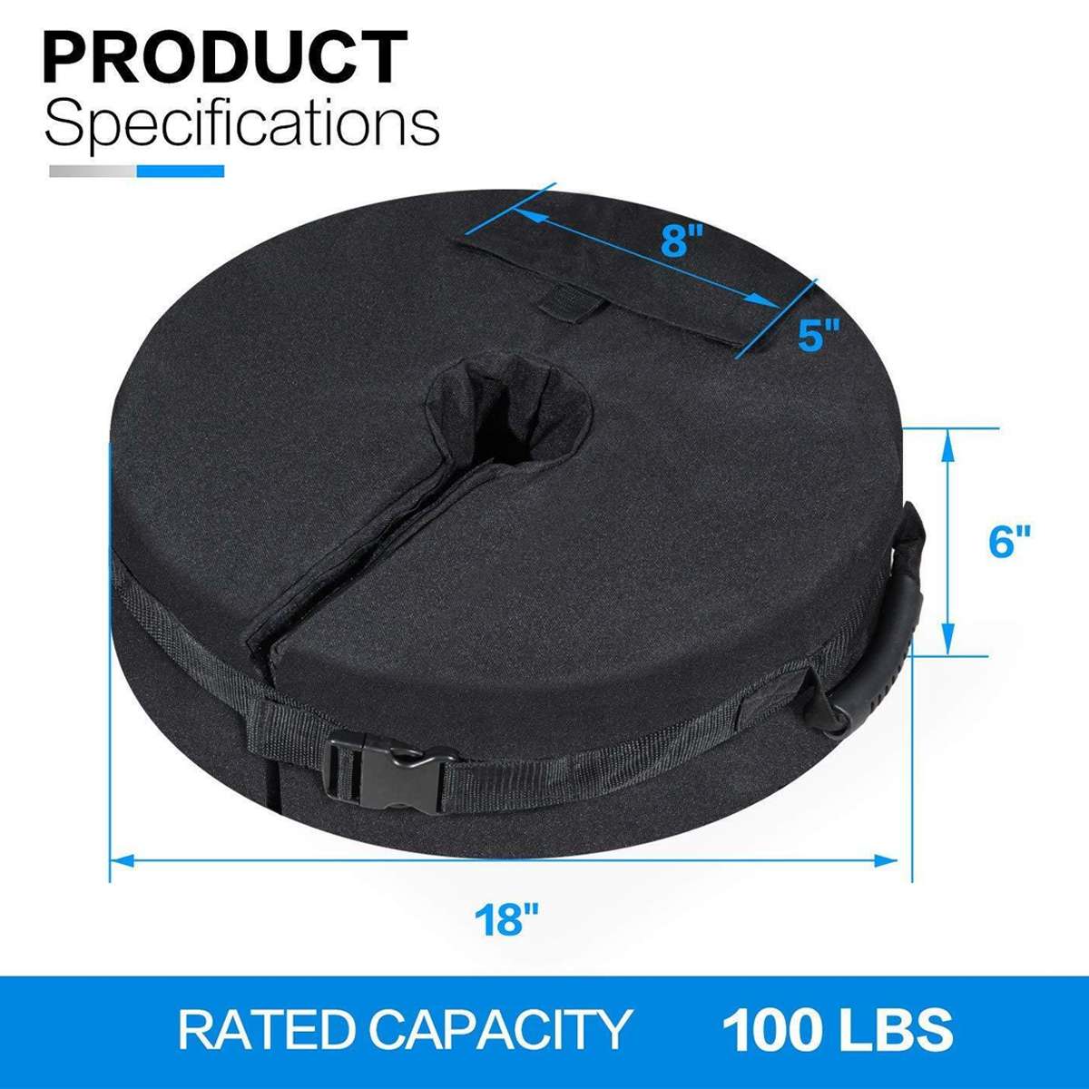 18*6inch Outdoor Patio Umbrella Base Weight Bag Weatherproof Parasol Umbrella Heavy Duty Sand Bags Stand Base for Home Hotel