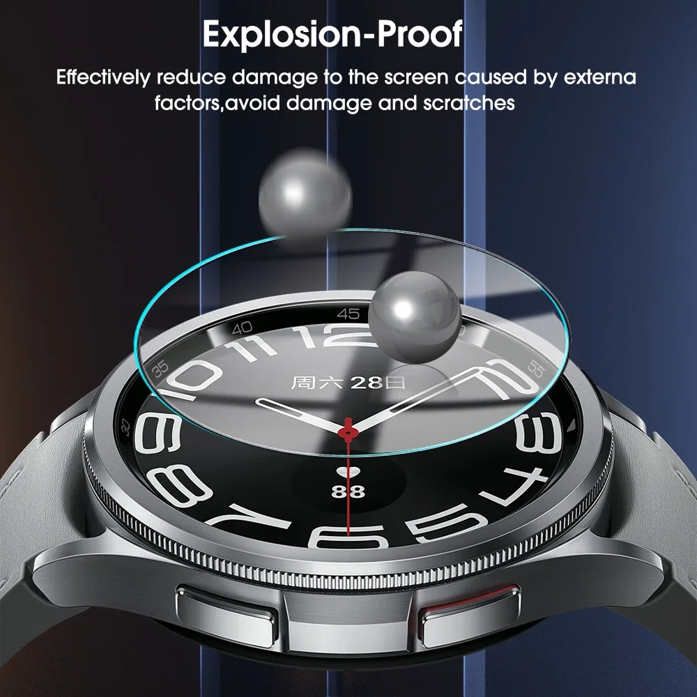 Protector de pantalla para Galaxy Watch 6 Active 2 3 4 6 Classic 5 Pro película protectora de vidrio templado para Samsung Gear S2 S3 Frontier