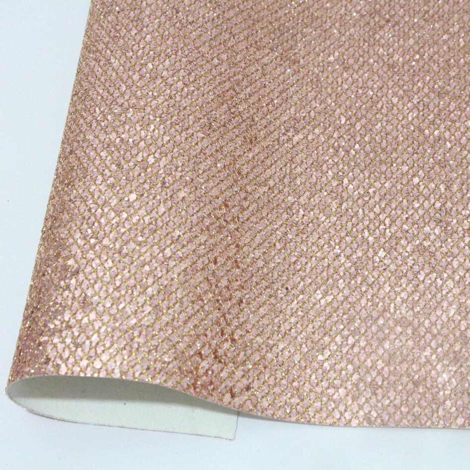 1 stk  a4 størrelse 21 x 29cm rutenett glitter lær ark syntetisk pu lær stoff gjør-det-selv tilbehør håndverksutstyr: Champagne