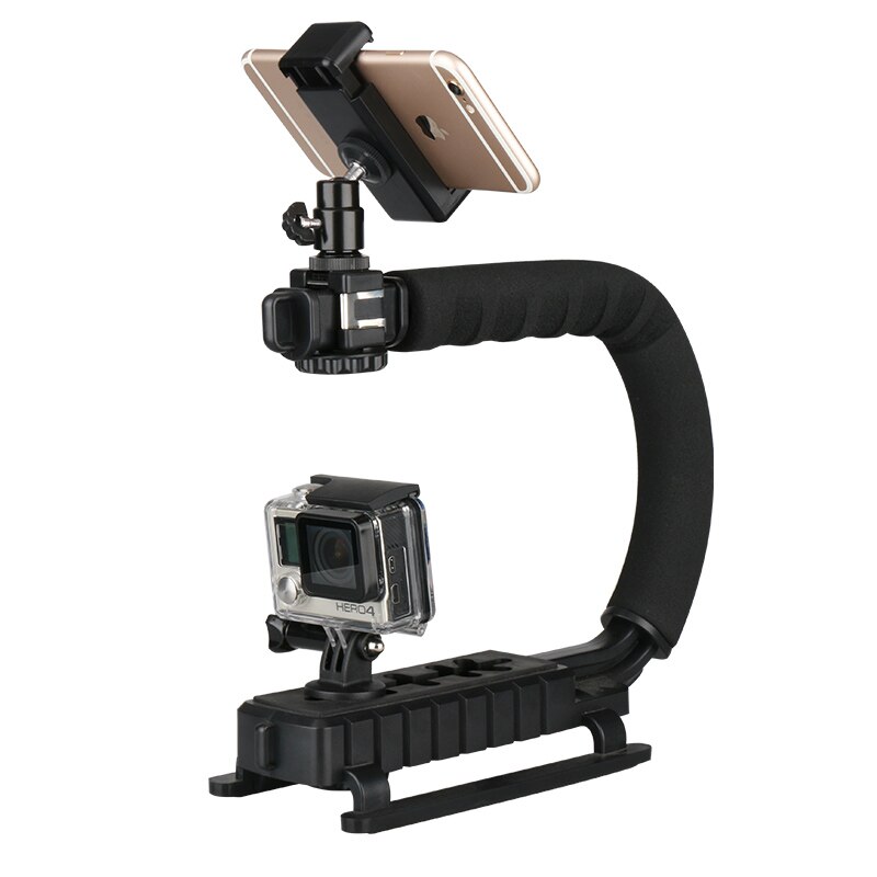 Ulanzi-estabilizador de vídeo para Cámara de Acción Gopro Hero, 3 soportes de Zapata, agarre de mano para iPhone, Xiaomi, Smartphone, DSLR, Nikon, Canon
