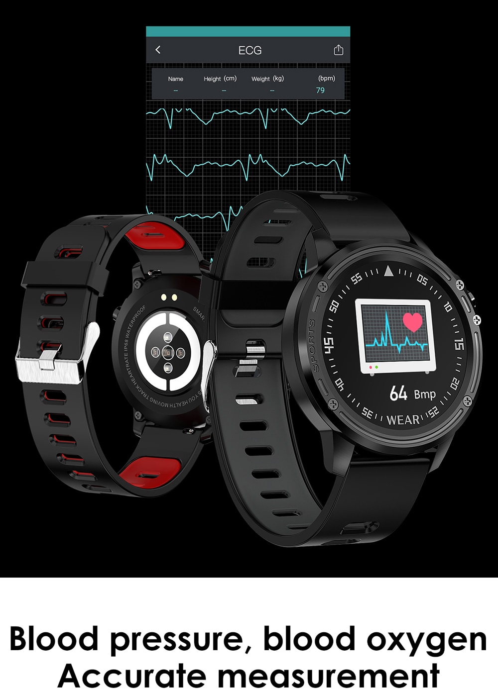 Voor Asus Zenfone Max Pro M2 ZB630KL ZB631KL Max Pro M1 ZB602KL Smart Horloge Mannen Bloeddruk Hartslag Sport fitness Horloges