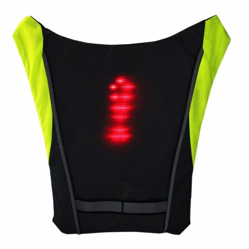 Bike Bicycle Cycling LED Wireless Turn Signnal Light Vest Bag Backpack For Night Warning Riding: gray