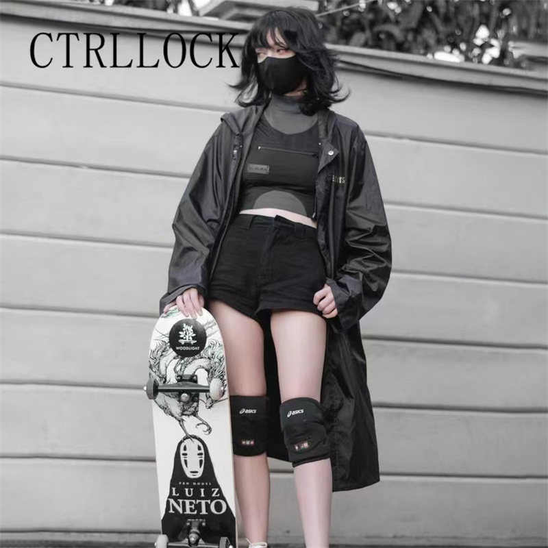 Ctrllock Techwear Punk Mouwloze Elastische Kleur Patchwork Pocket Vrouwen Tank Tops Zomer Streetwear