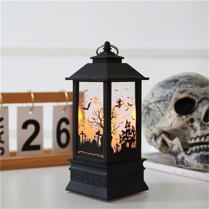 Halloween vintage kurpitsa linna valo lamppu led teevalo kynttilät halloween sisustusjuhliin riippuva lyhty kurpitsa lyhty