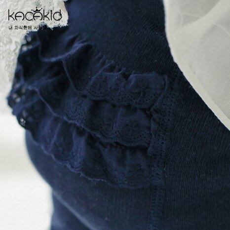 Kacakid prinsesse piger bomuld numse blonde flæse pantalon pink hvid børn strømpebukser tights 0-4 år: Flåde / M  (2 to 4 år)