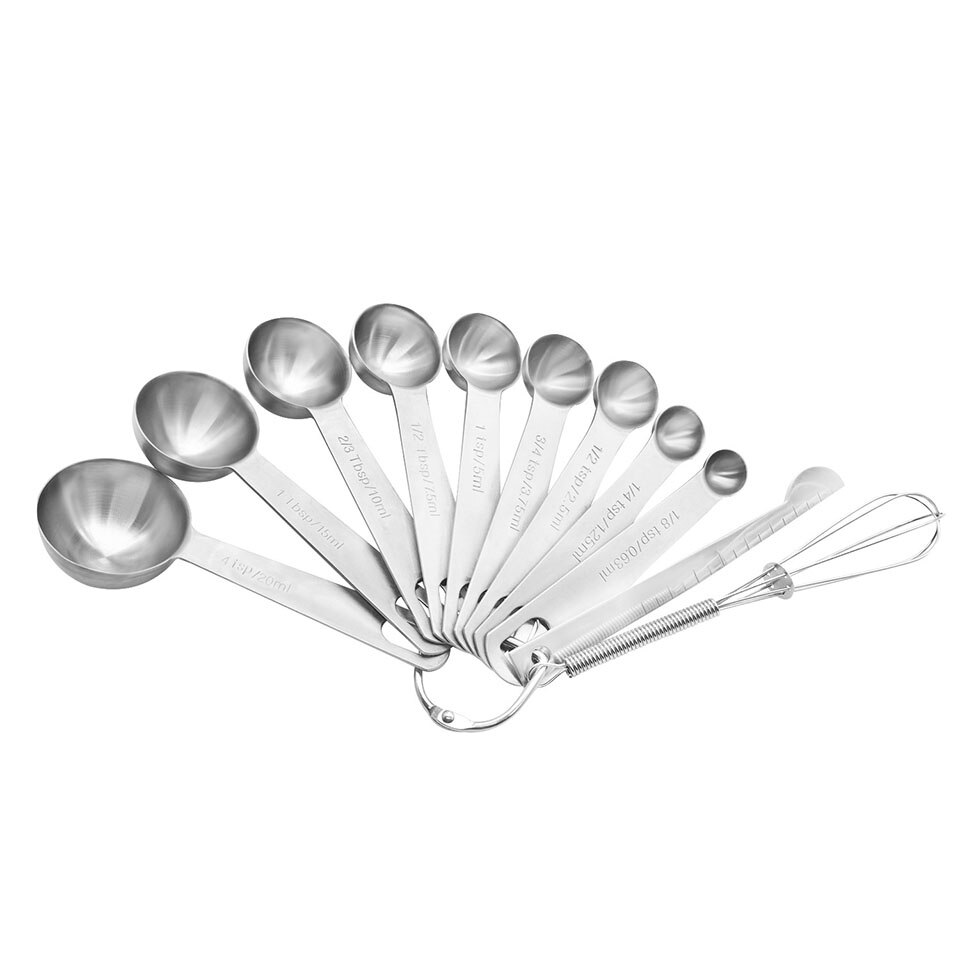 Juego de cucharas medidoras de acero inoxidable 304, cucharas medidoras de alta resistencia para harina, café y líquido, 18/8, 1/8, 1/4, 1/2, tsp, 3/4