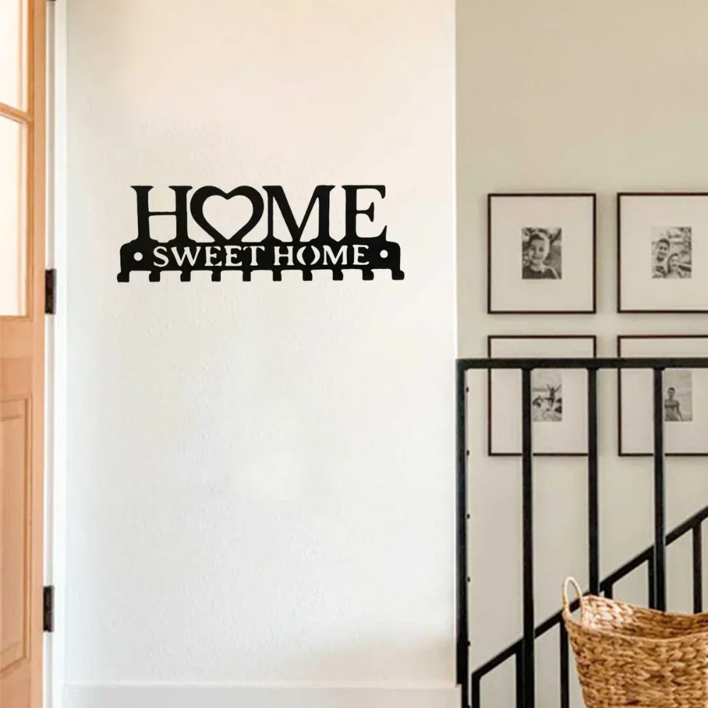 Stijlvolle 1-delige aan de muur gemonteerde Sweet Home-sleutelhouder: houd uw sleutels georganiseerd met deze creatieve voordeursleutelmuurhaak