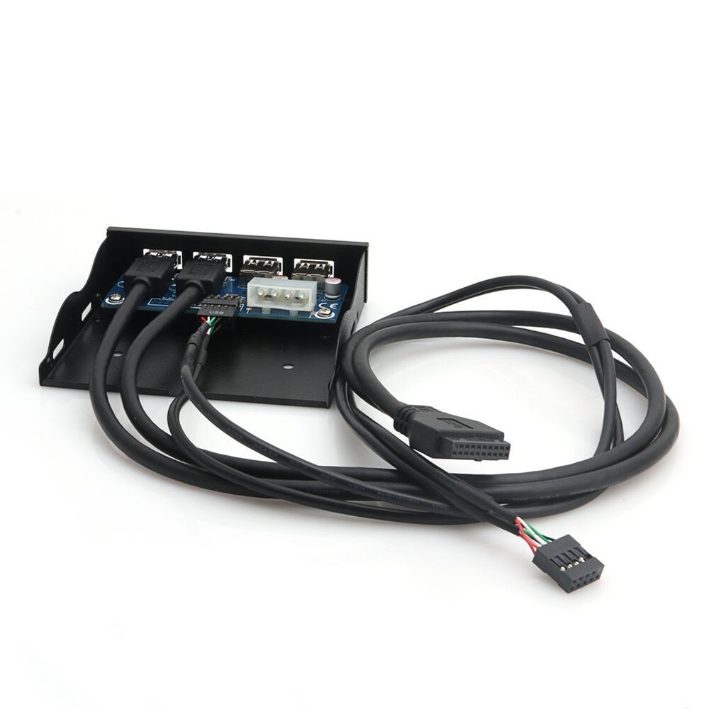 2 Usb 2.0 En 2 Usb 3.0 Voorpaneel 4 Poorten Hub Usb 3.0 20 Pin Splitter Interne Bracket Adapter voor Desktop 3.5 "Floppy Bay