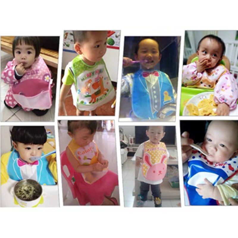 Babadores para bebês com estampa de desenho, babadores para crianças com 3 unidades, à prova d'água, almoço, meninos, meninas, cuidado com a alimentação