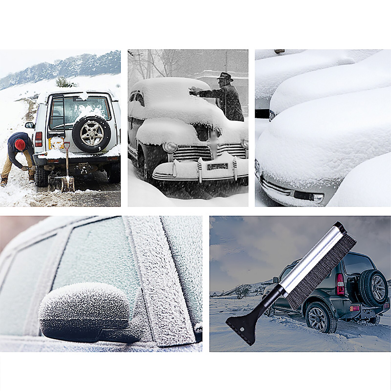 Sneeuwschuiver auto sneeuwschuiver sneeuwborstel winter ijskrabber ijskrabber voor de winter dubbel gebruik schep auto sneeuw- en ijsverwijderaar