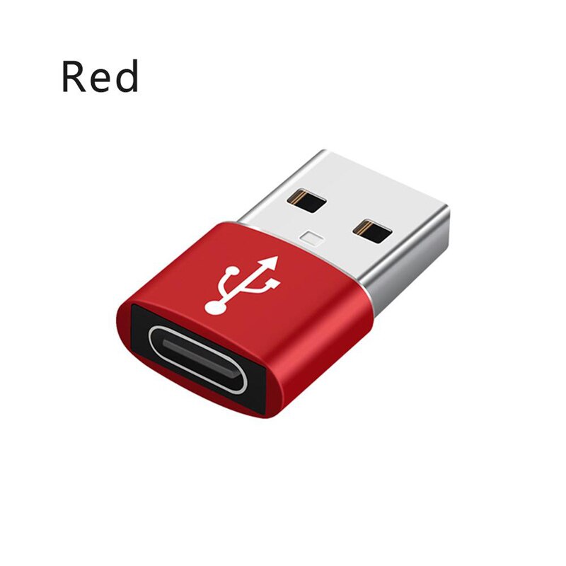 Adapter Mini Type-C na USB 3.0 Type A do iPhone Xiaomi 11 10 10T Pro Ultra Akcesoria Adapter kabla konwertera danych typu C: Czerwony