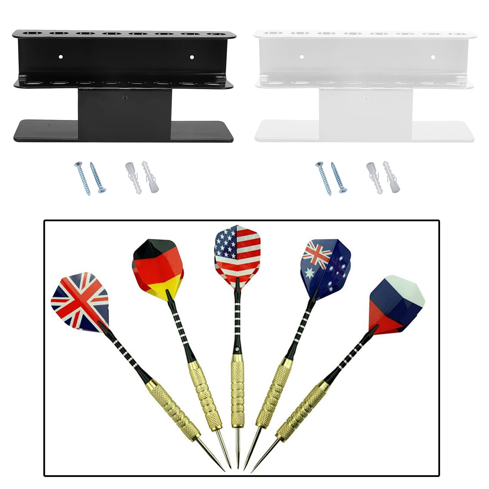 Wall-mount Desktop Acrylic Dart Holder Dart Stand Rack for Bar Pub Office