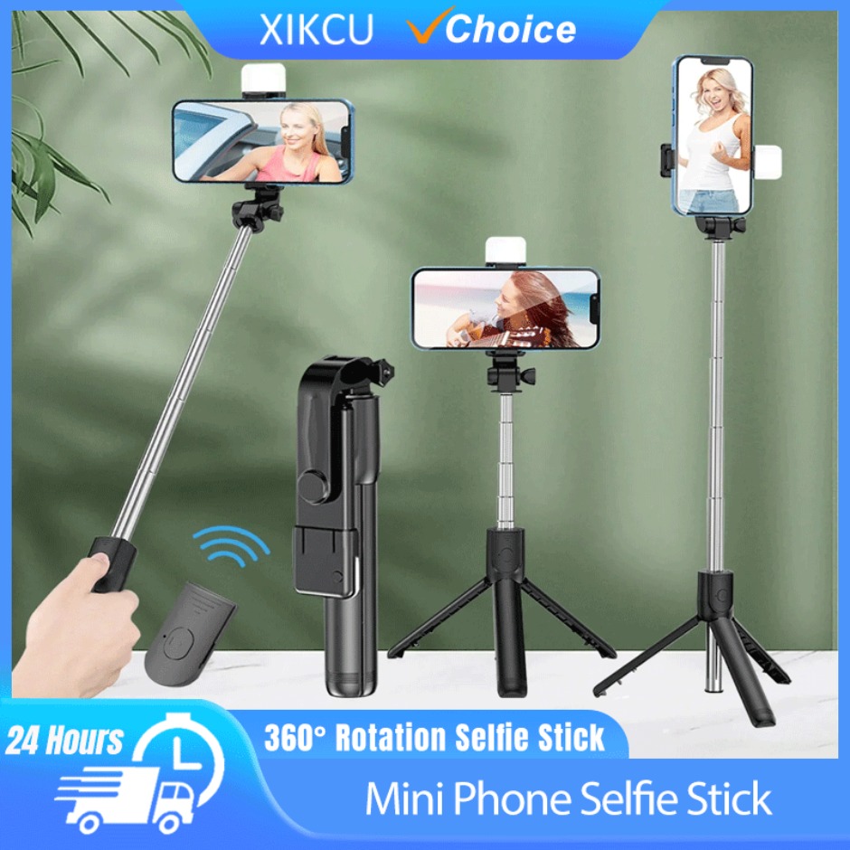 360 ° Rotation Mini téléphone Selfie bâton Selfie bâton Toneof trépied Photo pôle rétractable et Mini téléphone portable Selfie artefact