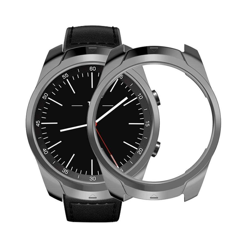 Ultra-thin TPU Case for Ticwatch Pro Smart Watch Cover Protector Soft Bumper for Tic Watch Pro Frame Shell Wearable Accessories: Gray