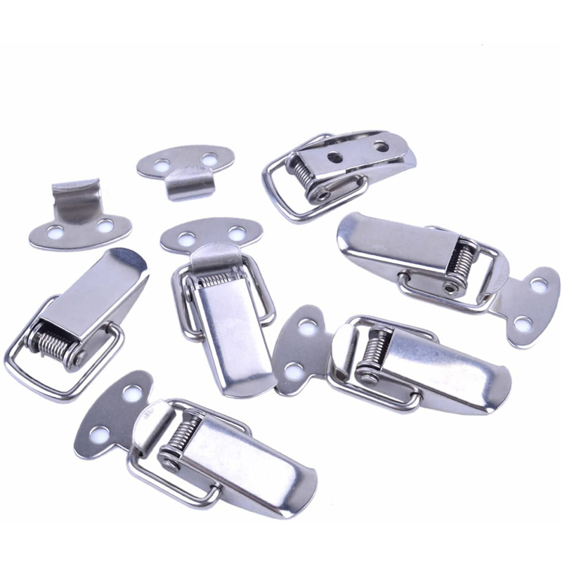 Mini Stainless Steel Cabinet Boxes Spring Loaded Latch Catch Toggle Clamp Hasp Lock For Chest Box Suitcase Case