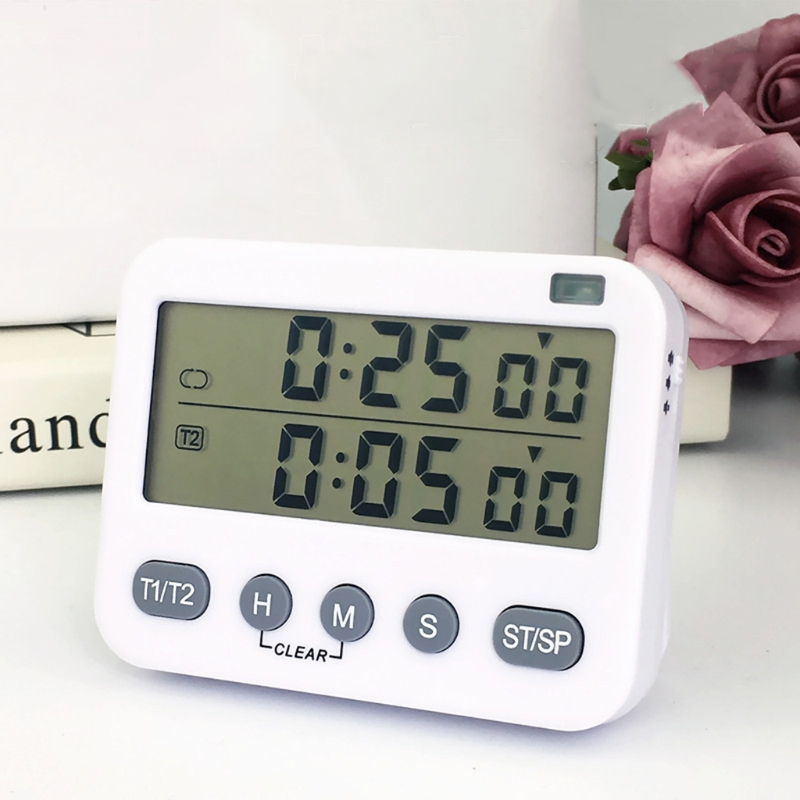 Dual Digitale Timer, koken Countdown Timers Kookwekker Timer W/Magnetische-Lcd Grote Cijfers Voor Workout Studie My17 21