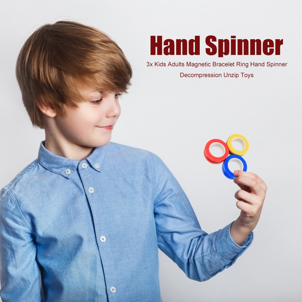 3 teile/satz Hand Spinner Magnetische Armbinde Ring Finger Hand zappeln Spinner Dekompression Lindert betonen Spielzeug für freundlicher Erwachsene