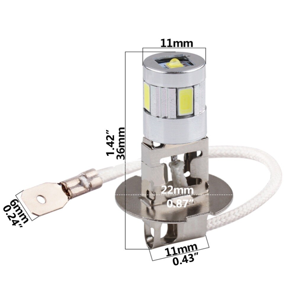 H3 Led Lampen Auto Mistlamp High Power Lamp 5630 Smd Auto Rijden Led Lampen Auto Lichtbron Parkeerplaats 12V 6000K Hoofd Lampen