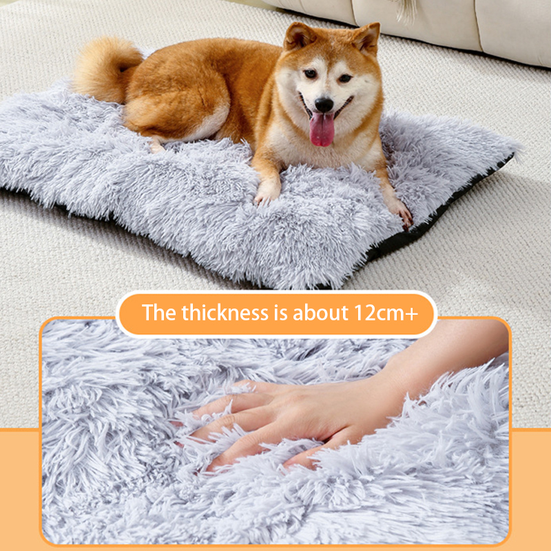 Plysch varm hund sovmatta mjuk fleece husdjursfilt avtagbar katt valpmatta kudde för små medelstora hundar